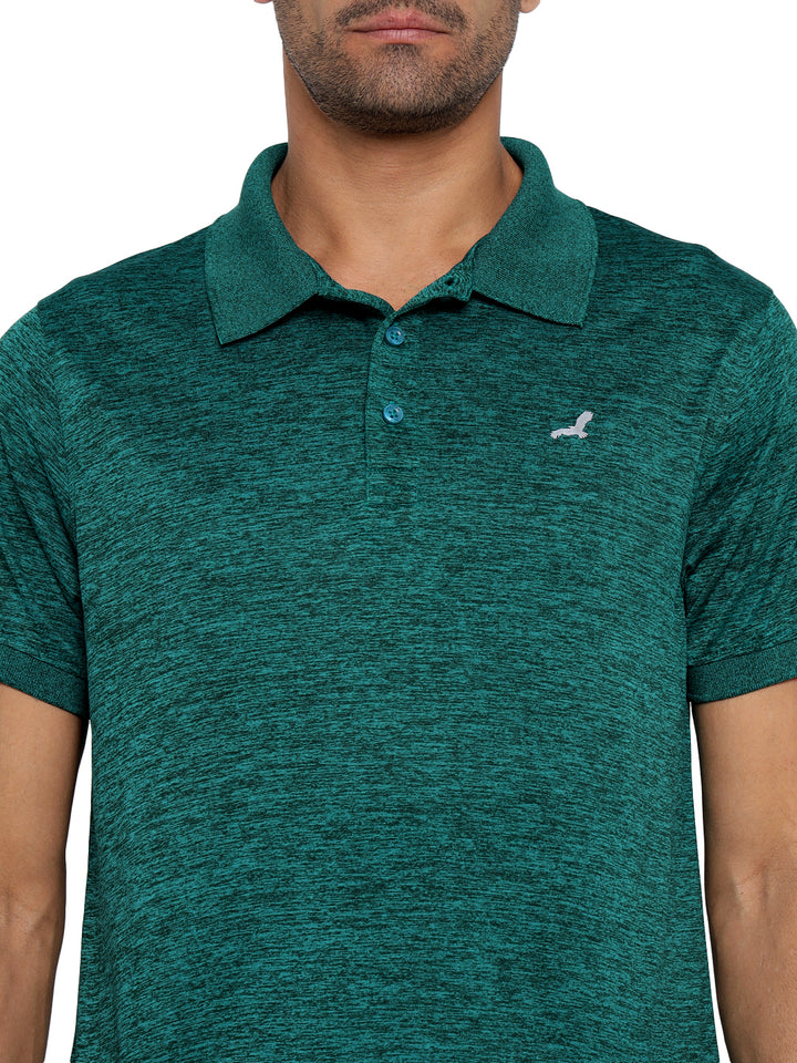 Active wear Kooltex Polo Neck T-Shirt for Men - Dark Green