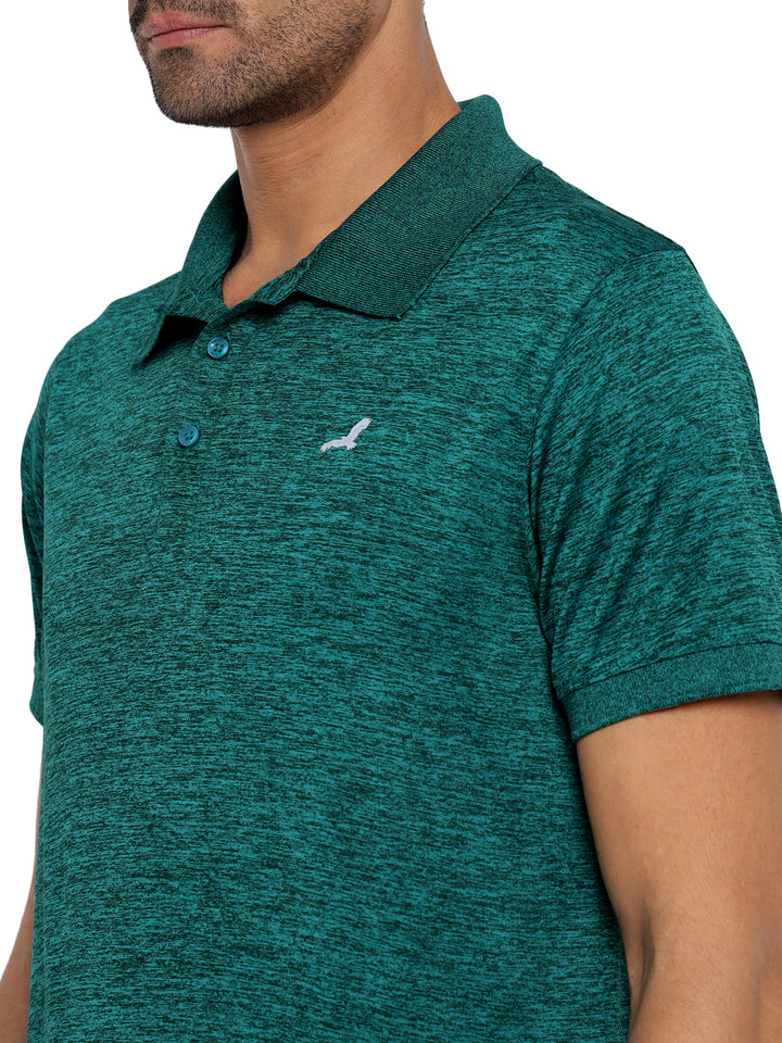 Active wear Kooltex Polo Neck T-Shirt for Men - Dark Green