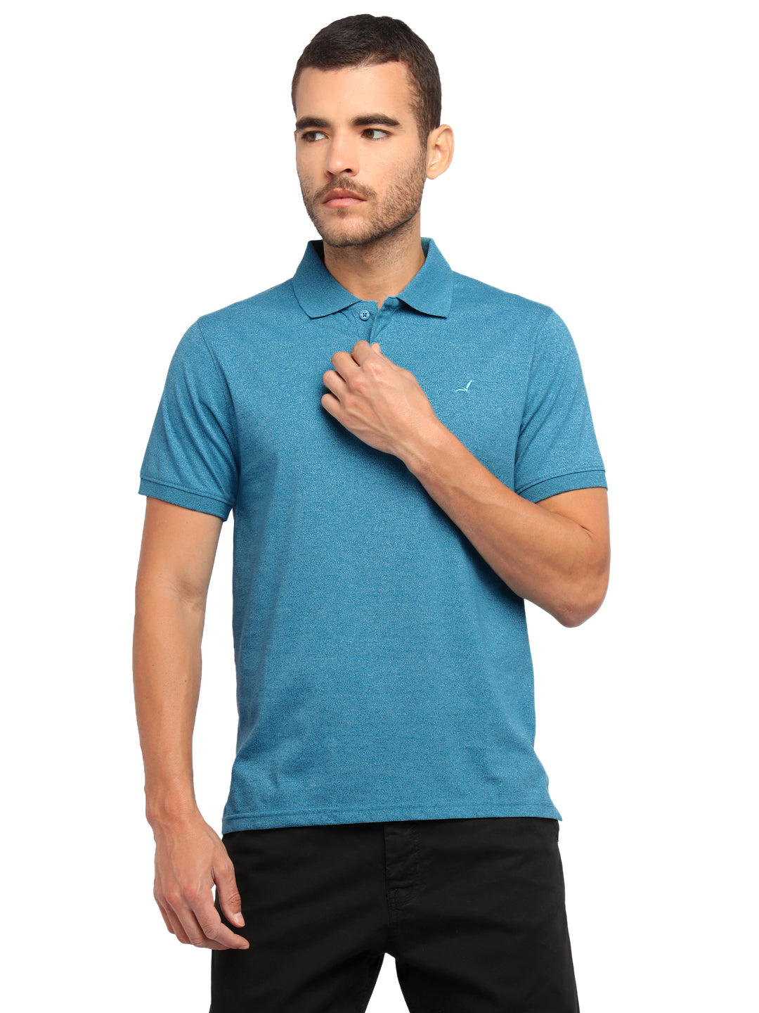 Men’s Two-Tone Lightweight Polo T-Shirt Breathable and Moisture Wicking - Brown