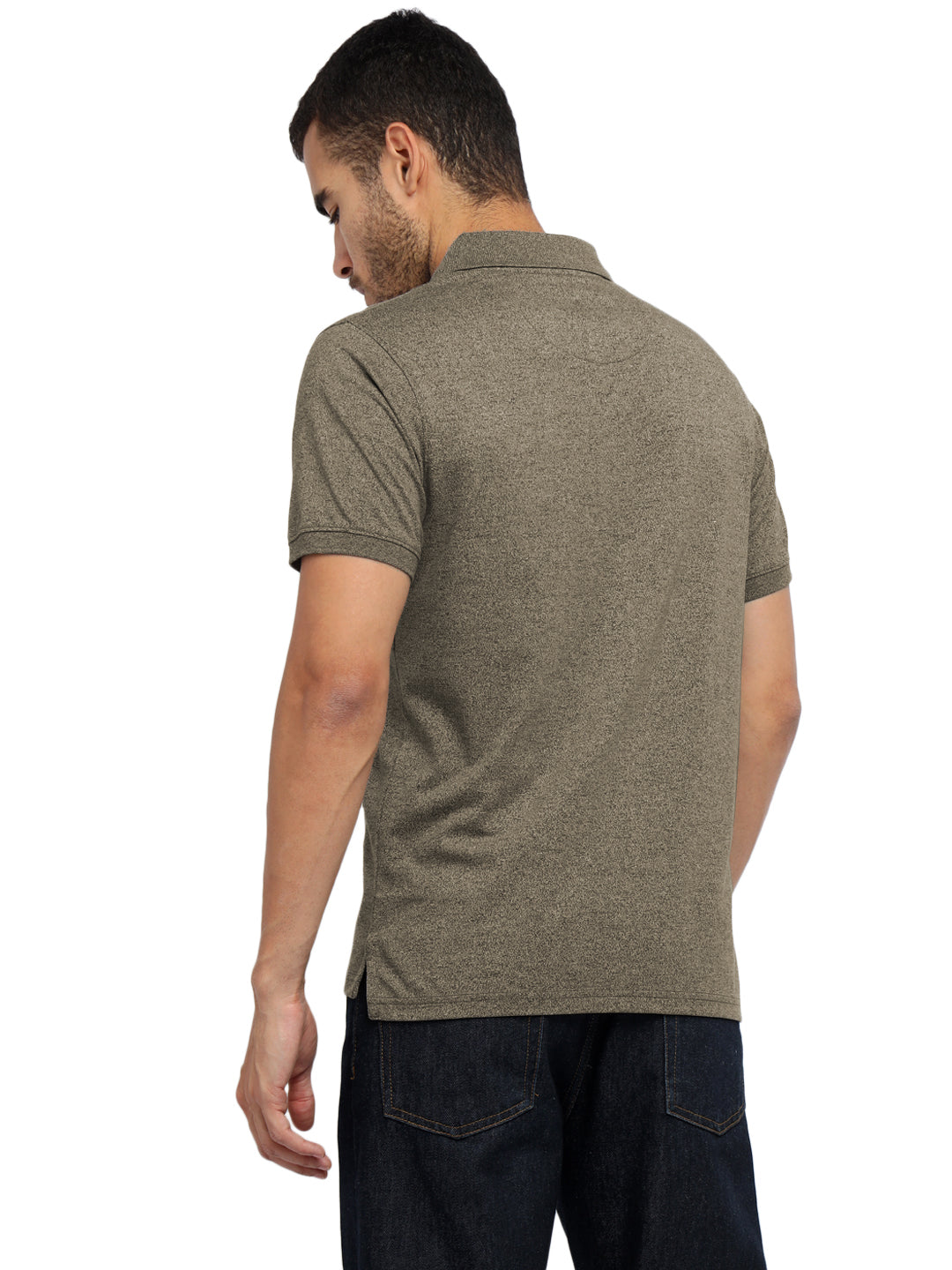 Men’s Two-Tone Lightweight Polo T-Shirt Breathable and Moisture Wicking - Brown