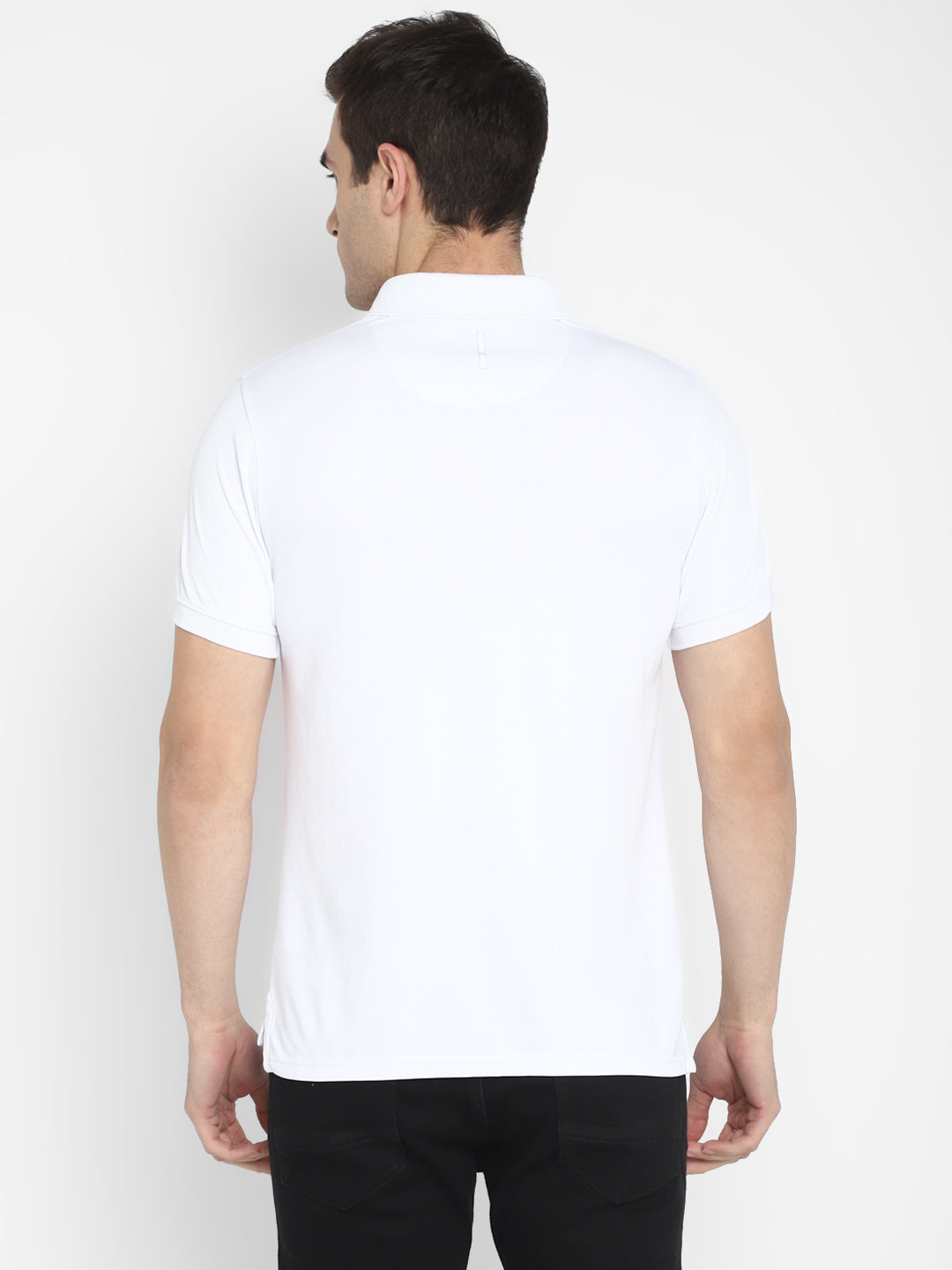 Polo Collar T-Shirt for Men - White TwinTex 50 Cotton 50 Poly