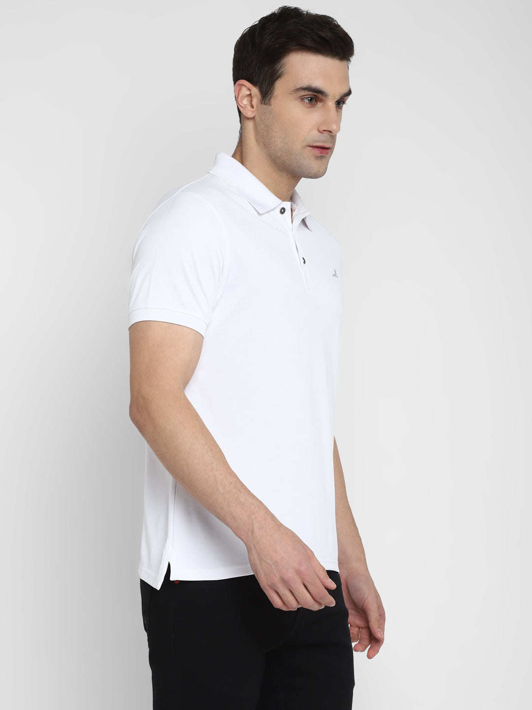 Polo Collar T-Shirt for Men - White TwinTex 50 Cotton 50 Poly