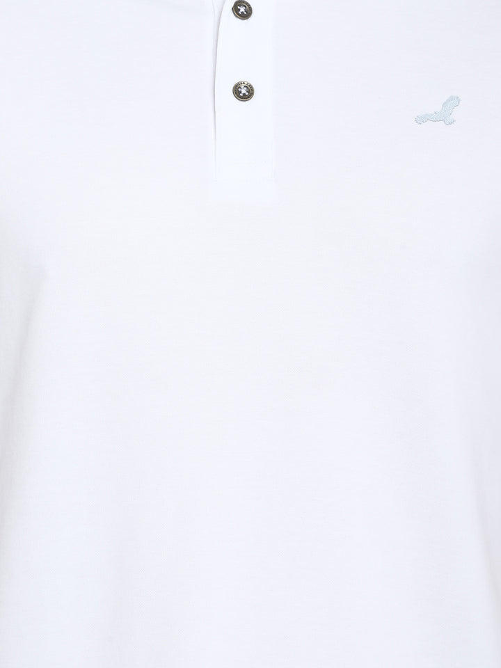 Polo Collar T-Shirt for Men - White TwinTex 50 Cotton 50 Poly