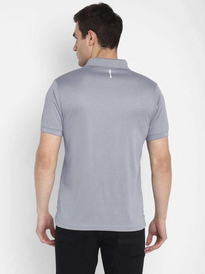 Polo Collar T-Shirt for Men - Steel Grey