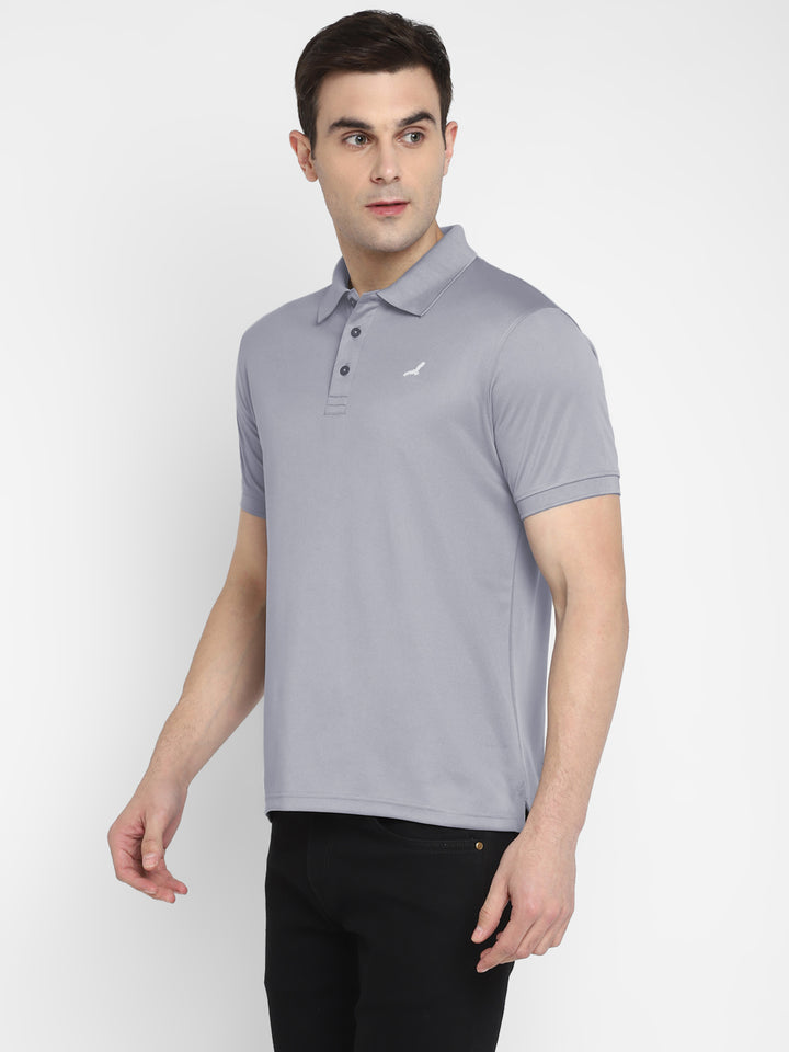 Polo Collar T-Shirt for Men - Steel Grey