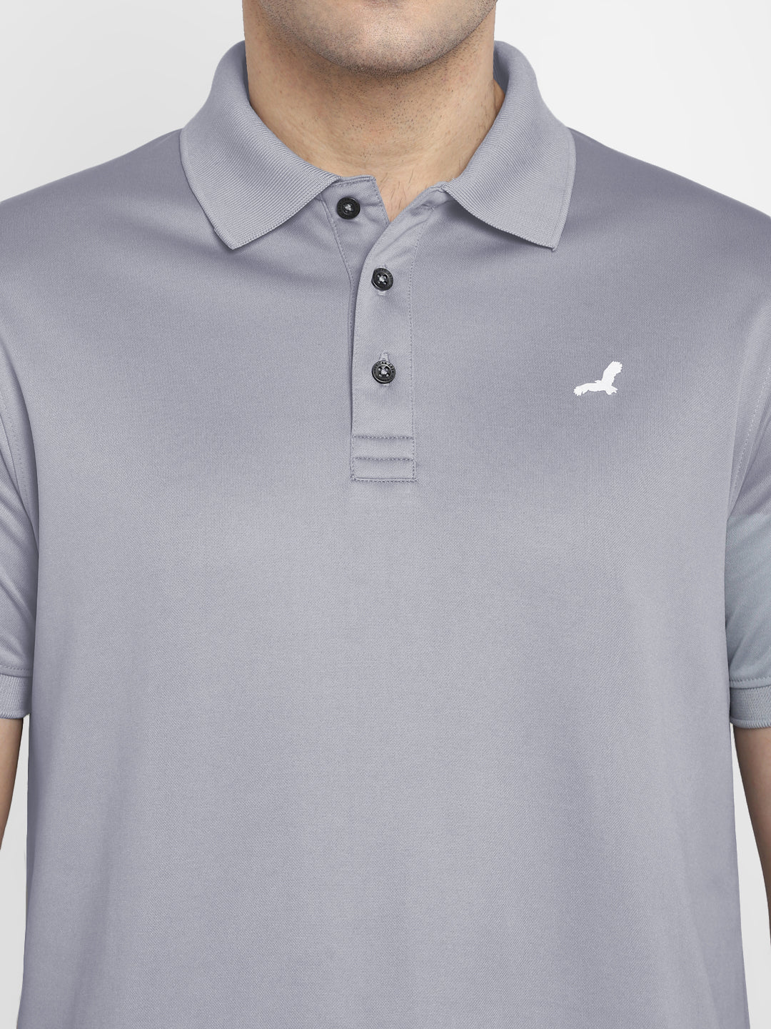 Polo Collar T-Shirt for Men - Steel Grey
