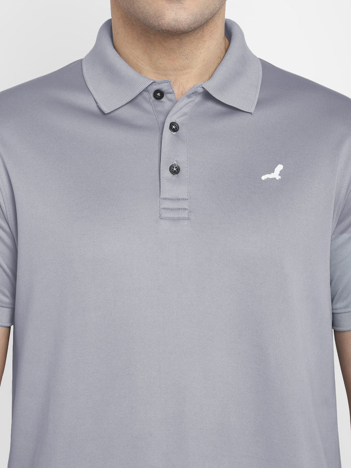 Polo Collar T-Shirt for Men - Steel Grey