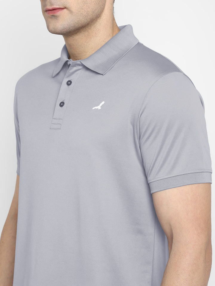 Polo Collar T-Shirt for Men - Steel Grey