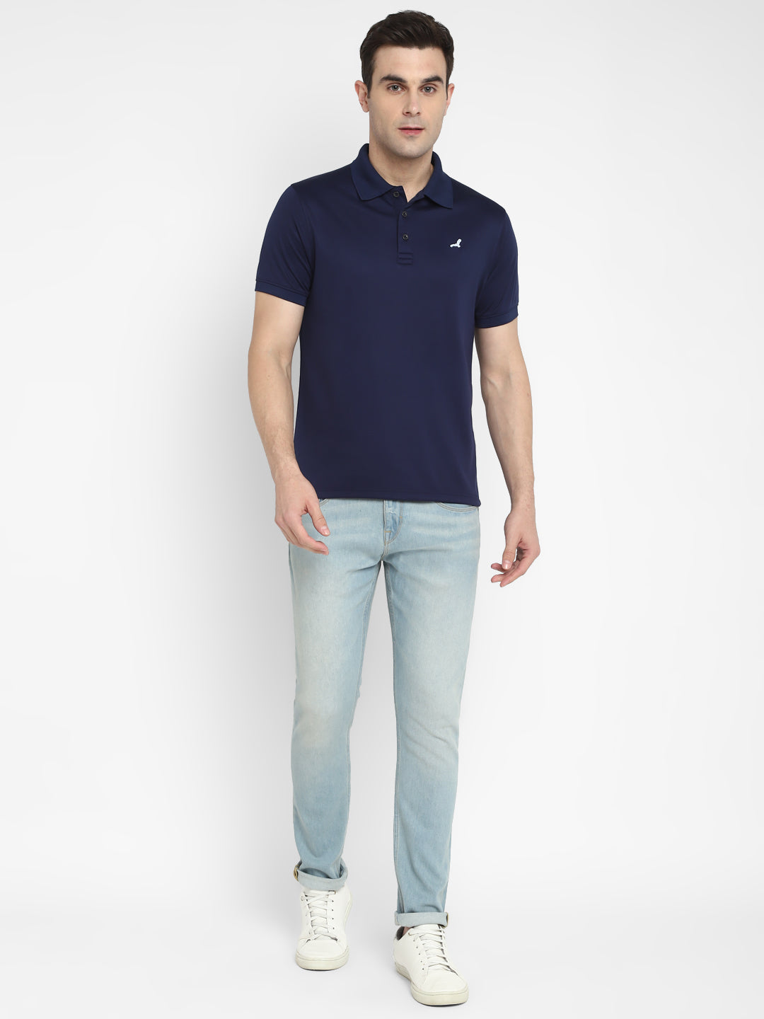 Polo Collar T-Shirt for Men - Navy Blue