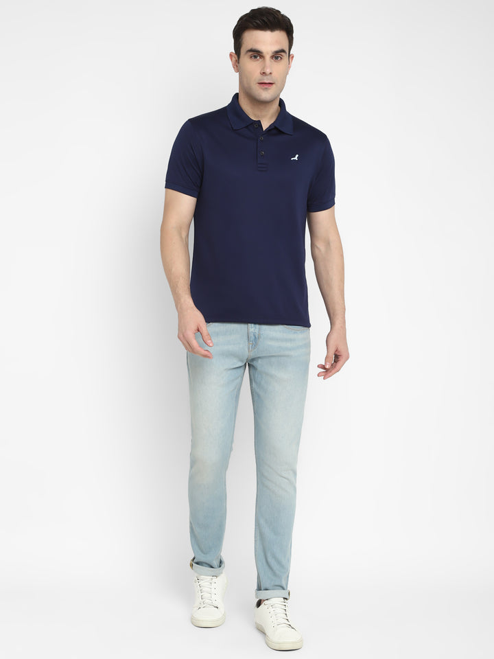 Polo Collar T-Shirt for Men - Navy Blue