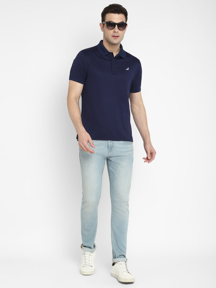 Polo Collar T-Shirt for Men - Navy Blue