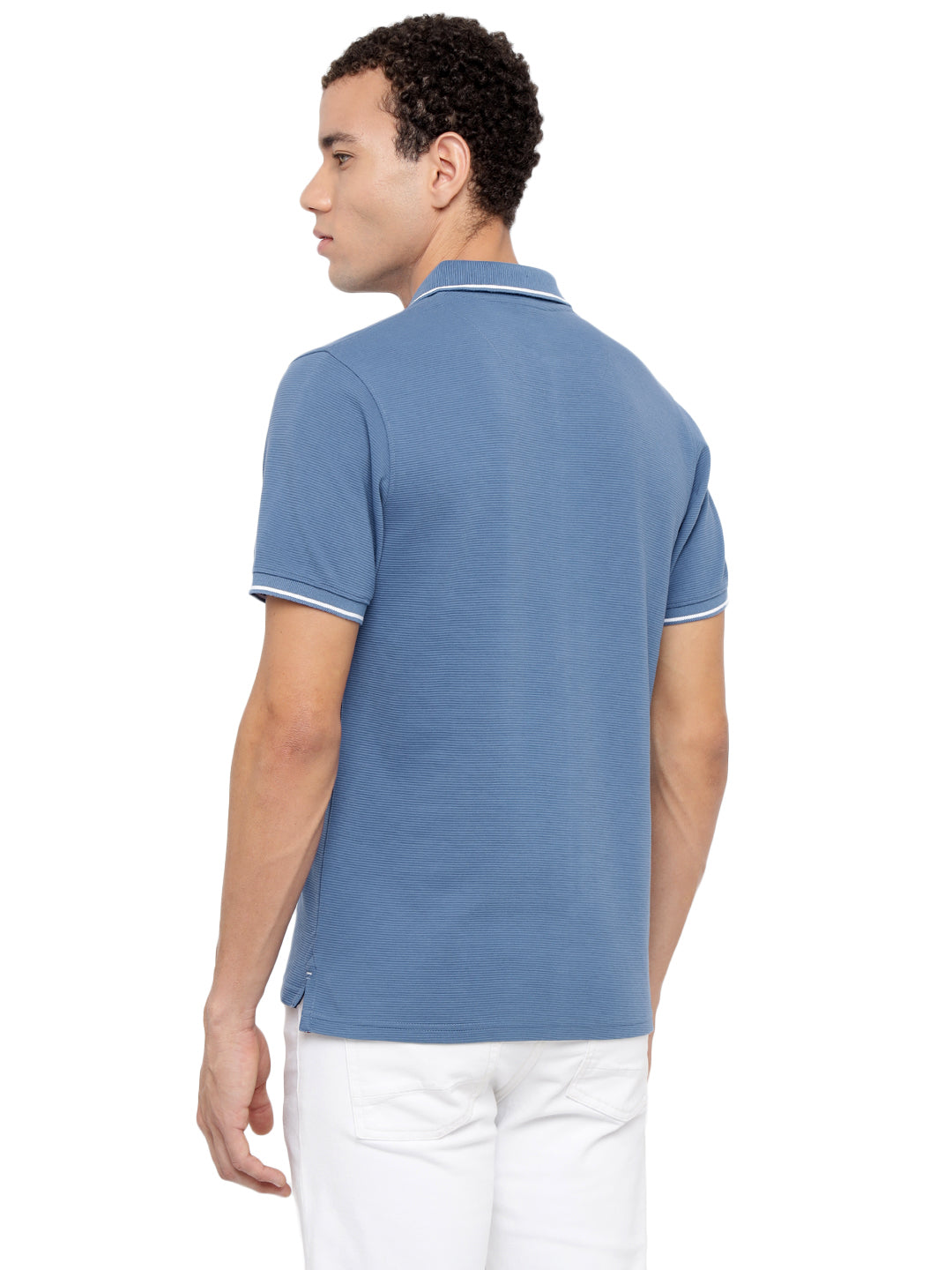 Men's Polo Collar T-Shirt with Pocket | Corduroy Knit - AC961