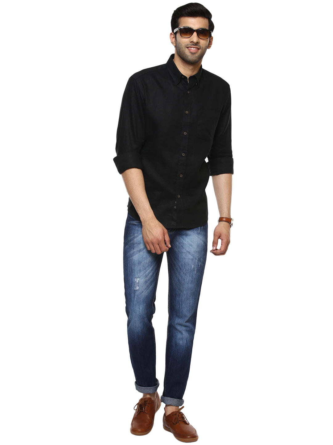 Men's Straight Fit Jeans - Dark Blue (No Exchange No Return)