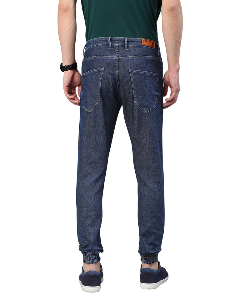 Men's Jogger Fit Stretchable Jogger Jeans - Dark Blue (no Exchange No Return)
