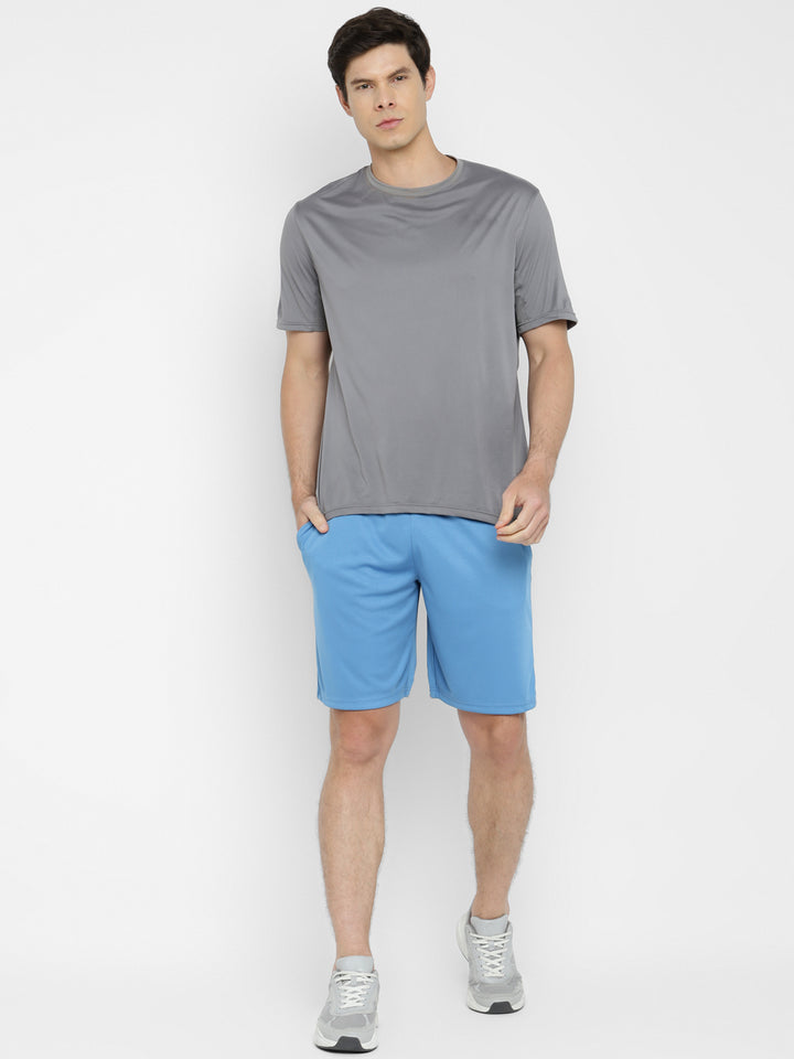 Sports Shorts for Men with Side Pockets - Cendre Blue