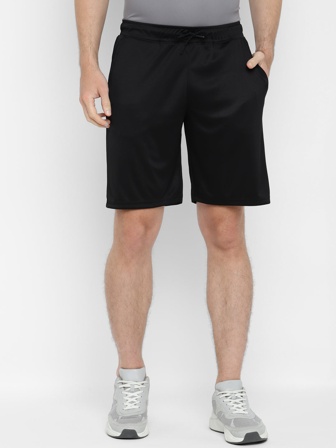 Sports Shorts for Men with Side Pockets - Black