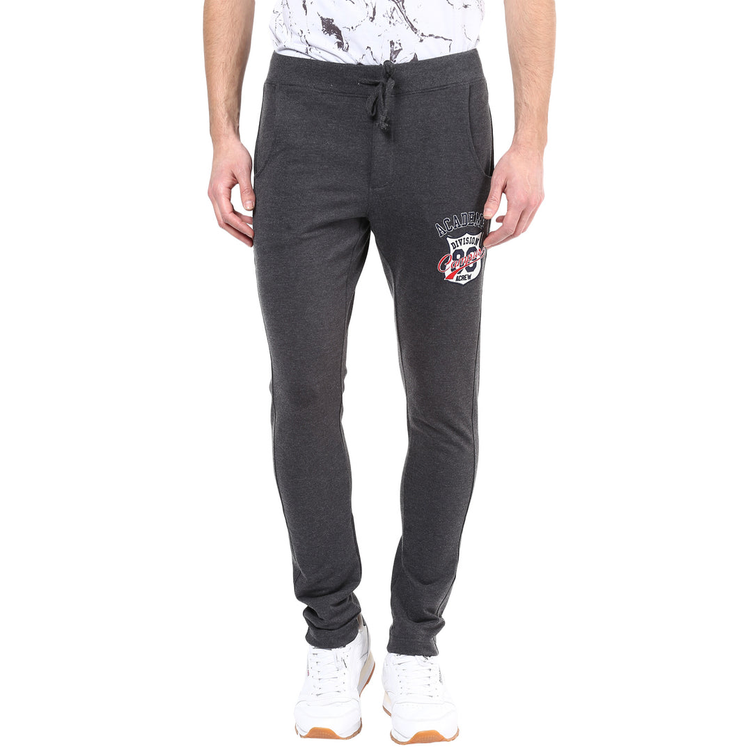Men's Slim Fit Trackpant- Charcoal Melange (no Exchange No Refund)
