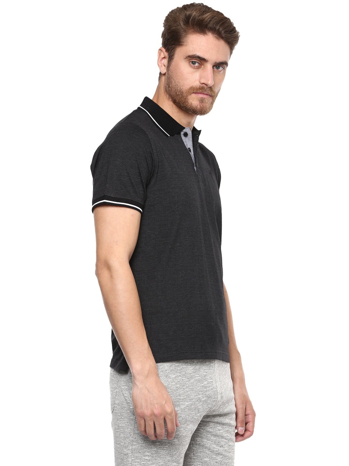 Polo Half Sleeves T-Shirt Men - Black (No Exchange No Return)