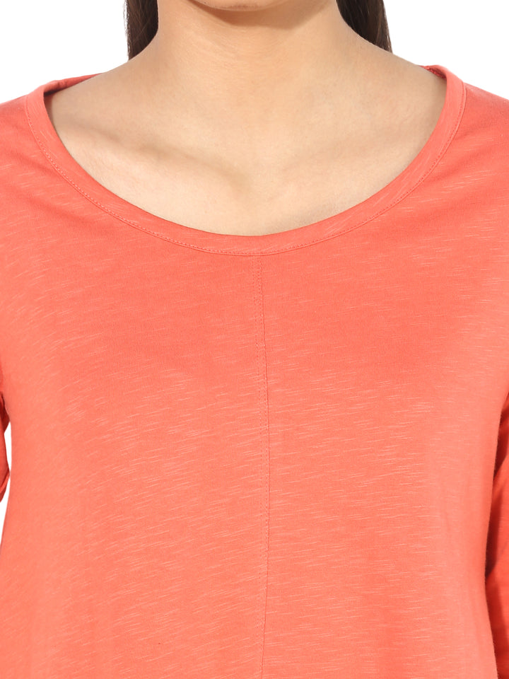 Women's Boat Neck Top - Orange (No Exchange No Return)