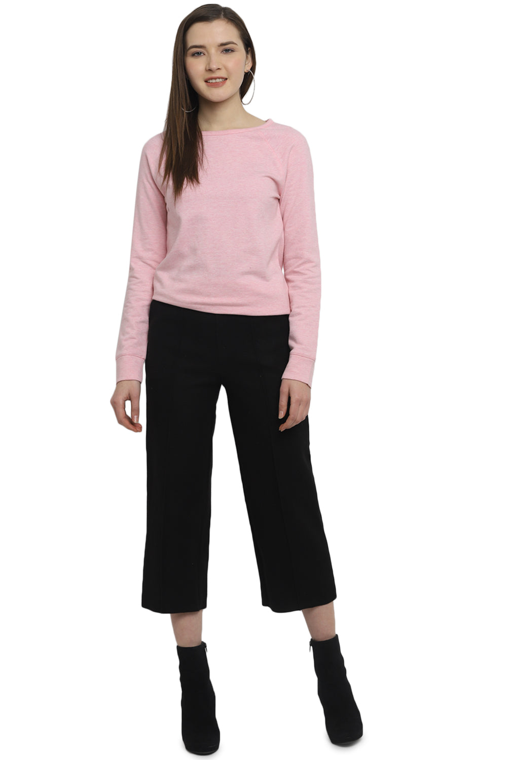 Women's Round Neck Sweatshirt- Pink (NO EXCHANGE NO RETURN)