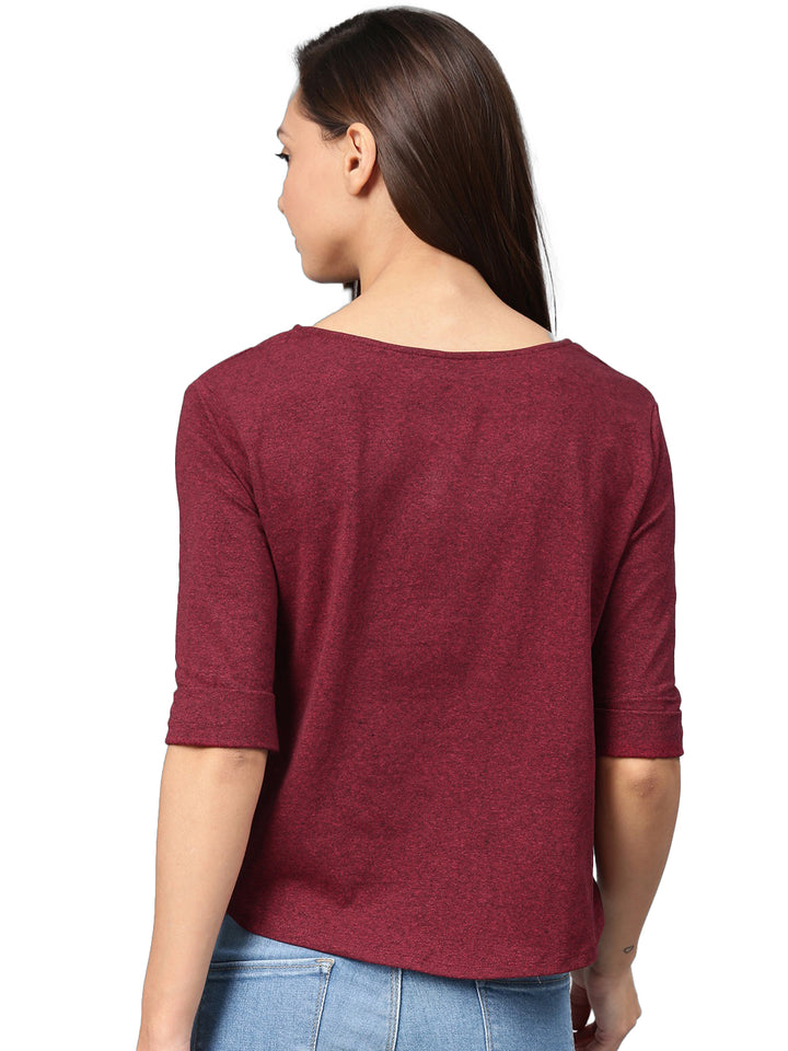 Women's Round Neck Top- Maroon (NO EXCHANGE NO RETURN)