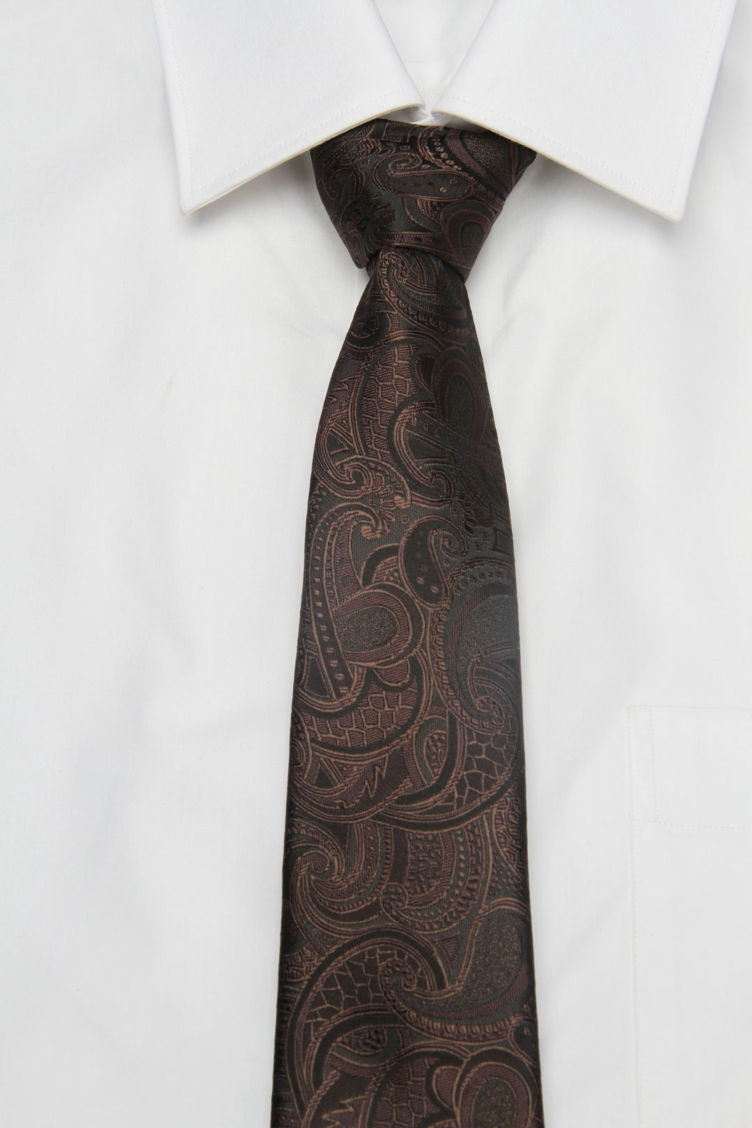 Men's Paisley Formal Necktie - Brown