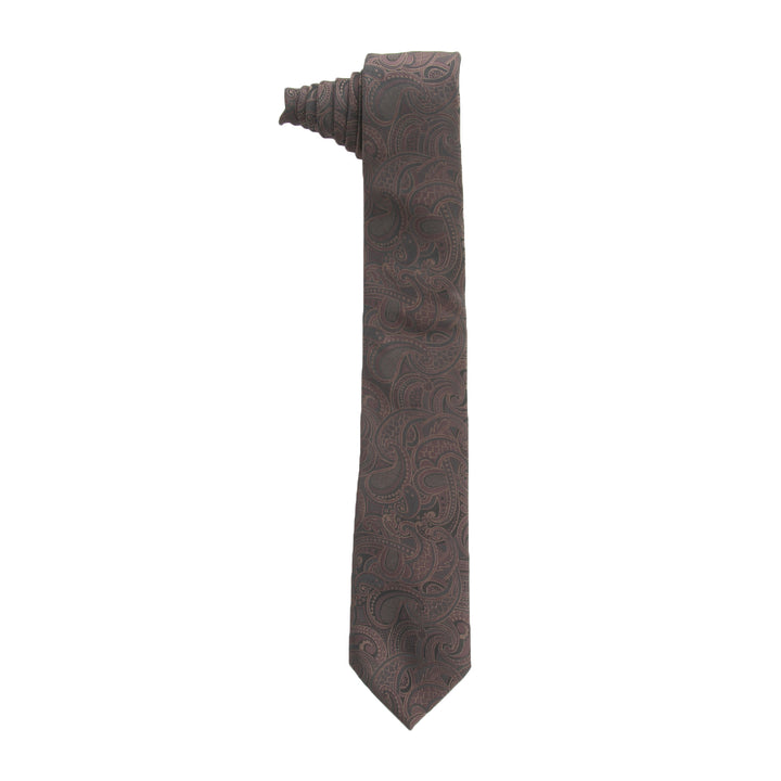 Men's Paisley Formal Necktie - Brown