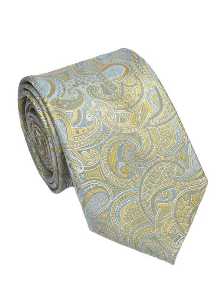 Men's Paisley Formal Necktie - Light Green
