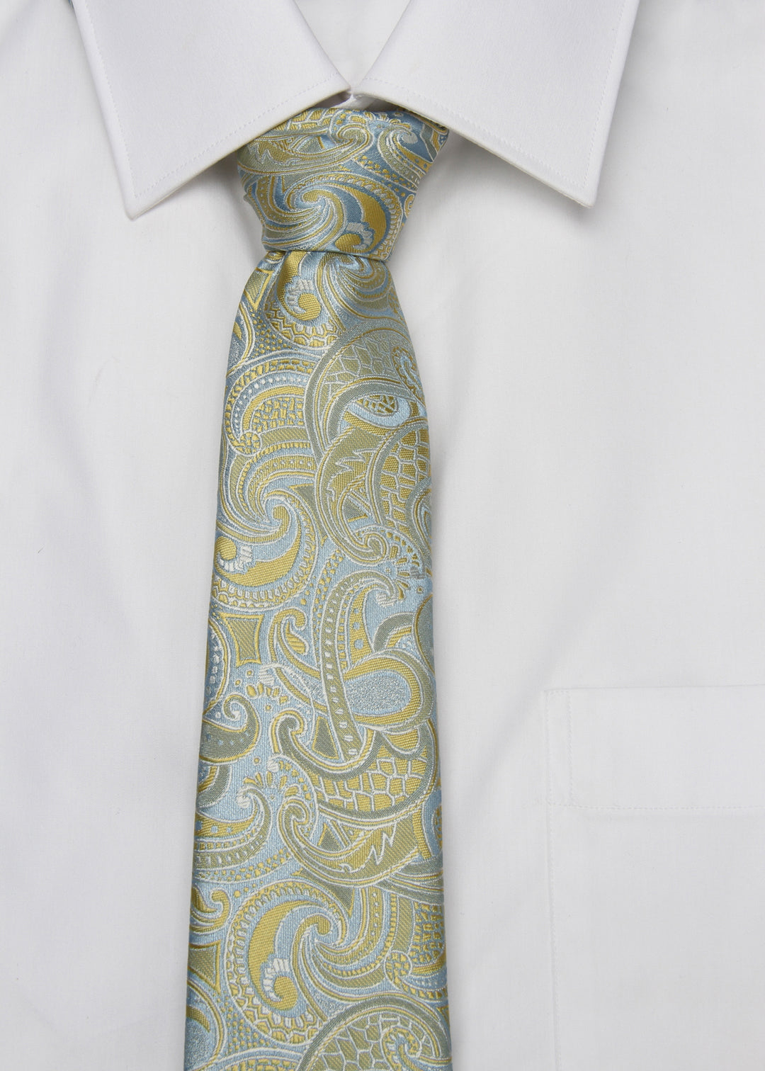 Men's Paisley Formal Necktie - Light Green