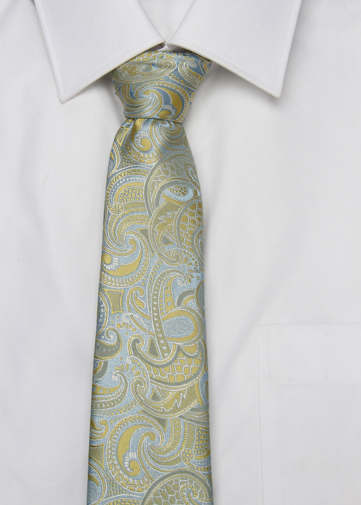 Men's Paisley Formal Necktie - Light Green