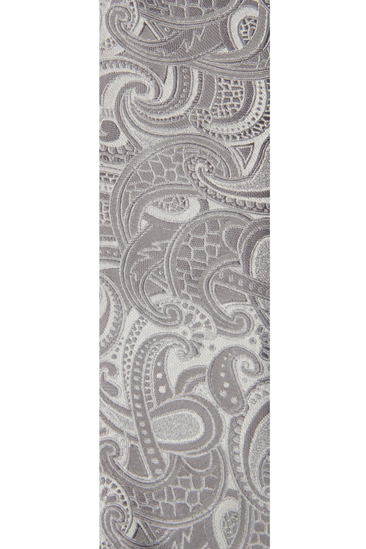 Men's Paisley Formal Necktie - Silver