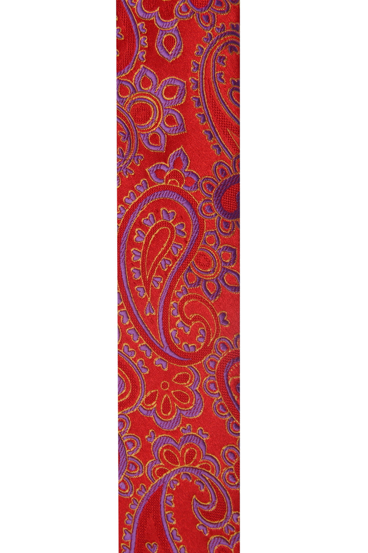 Men's Paisley Formal Necktie - Red