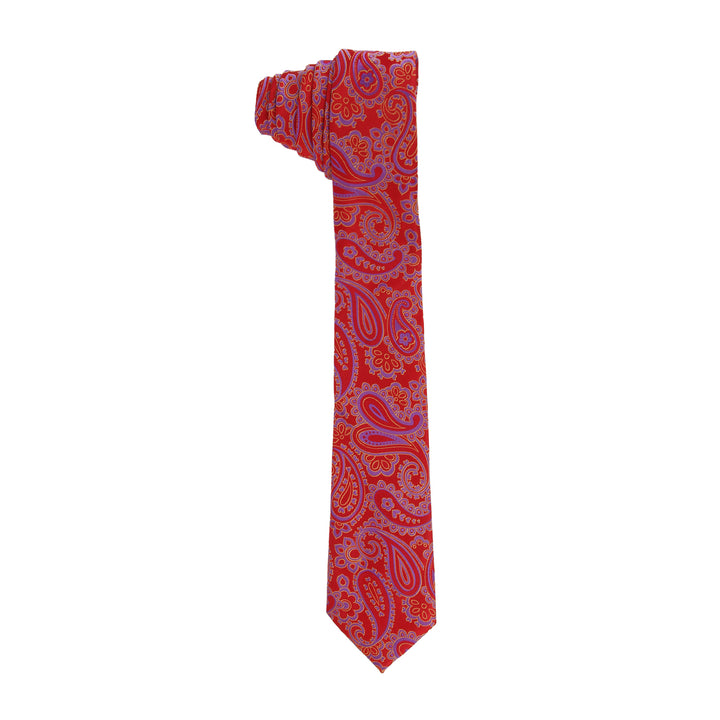 Men's Paisley Formal Necktie - Red