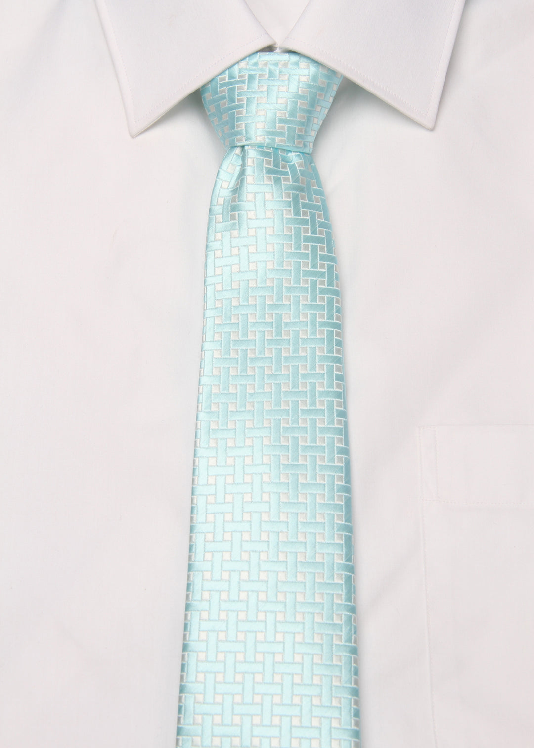 Men's Square Formal Necktie - Light Blue