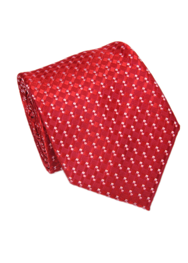Men's Square Formal Necktie - Red & White