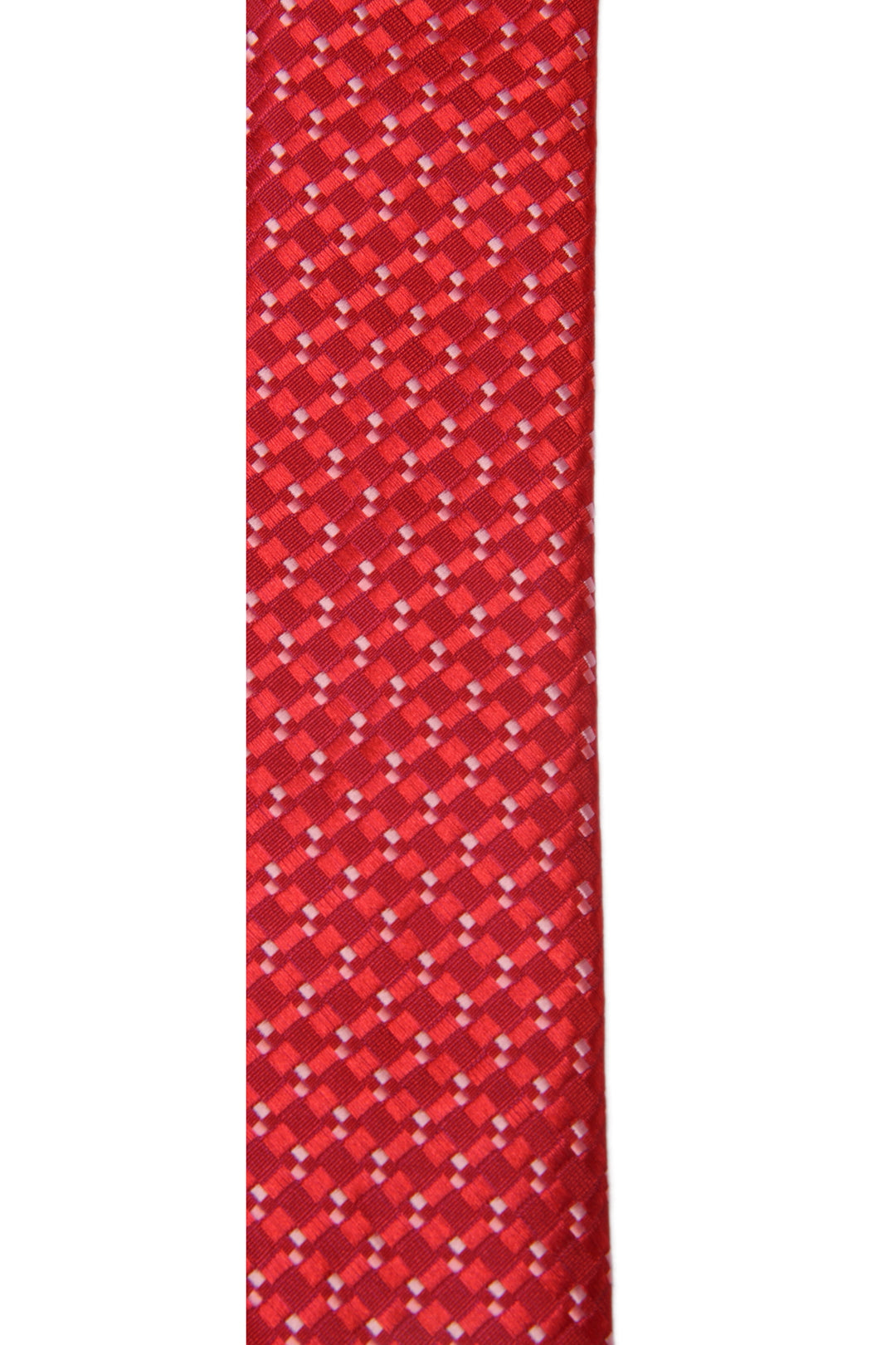 Men's Square Formal Necktie - Red & White