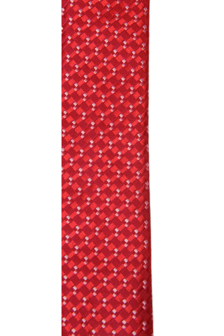 Men's Square Formal Necktie - Red & White