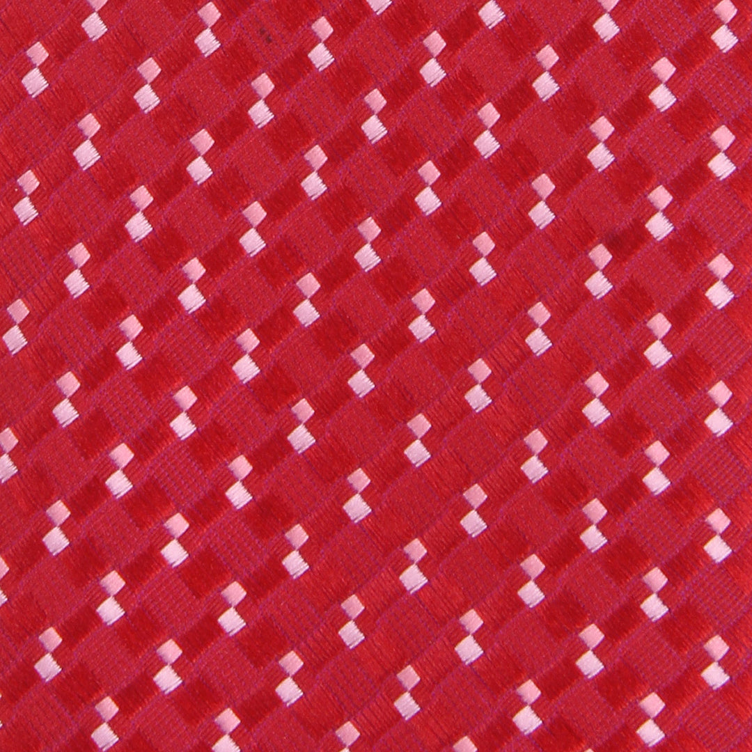 Men's Square Formal Necktie - Red & White