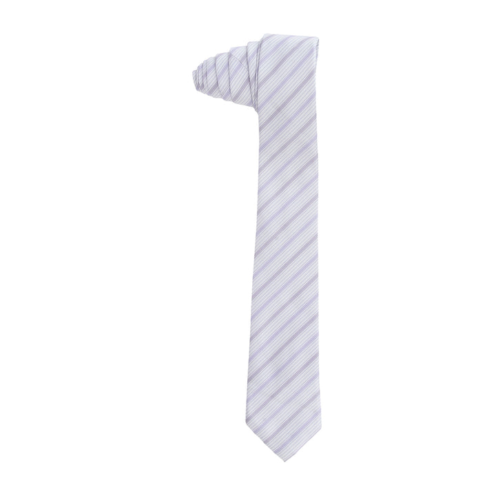 Men's Striped Formal Necktie - White