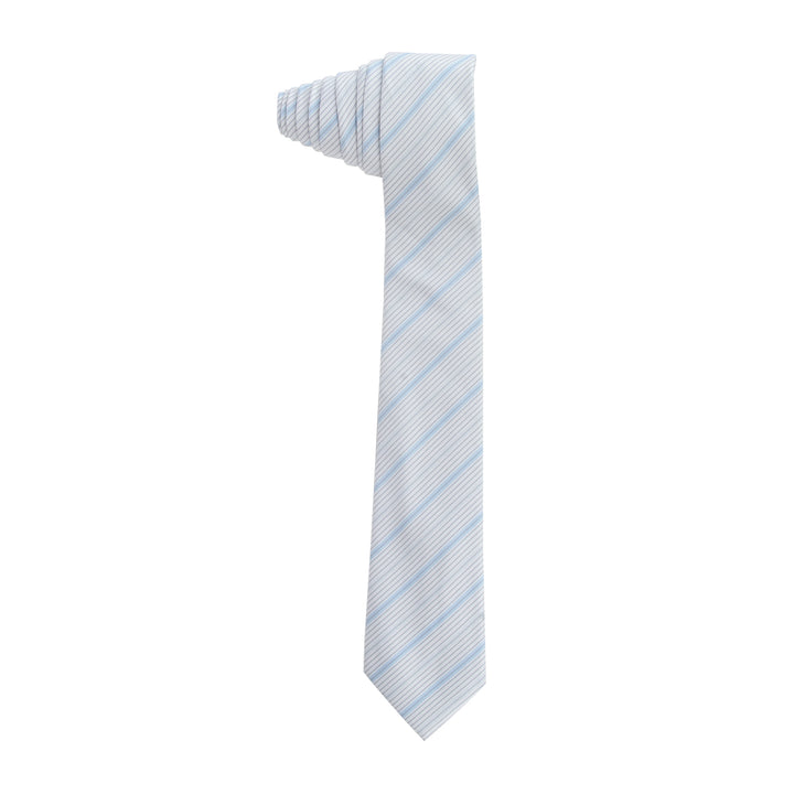 Men's Striped Formal Necktie - Grey & White