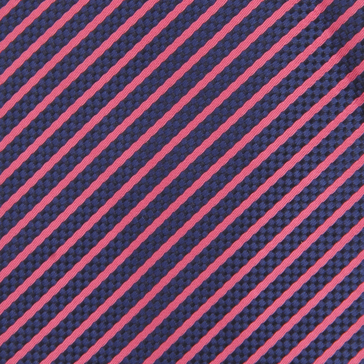 Men's Striped Formal Necktie - Navy Blue