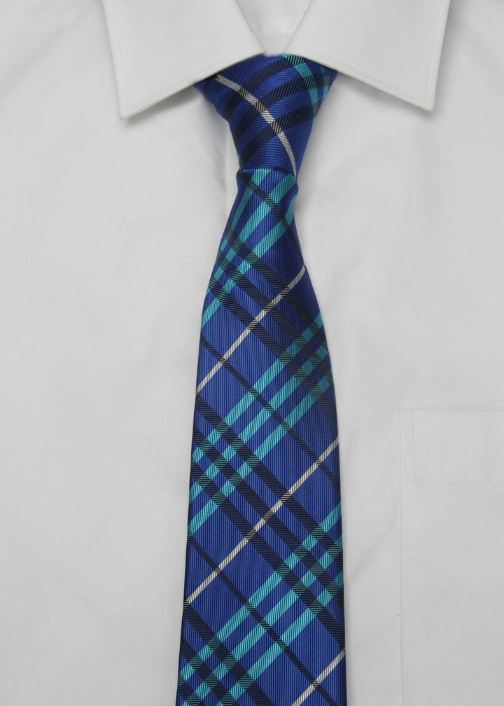 Men's Striped Formal Necktie - Dark Blue