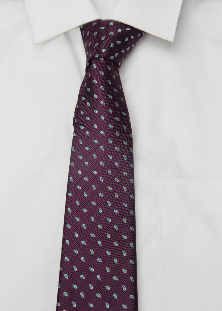 Men's Dots Formal Necktie - Maroon
