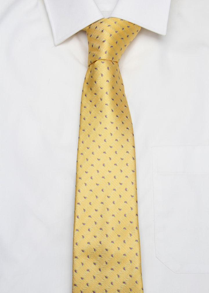 Men's Dots Formal Necktie - Yellow
