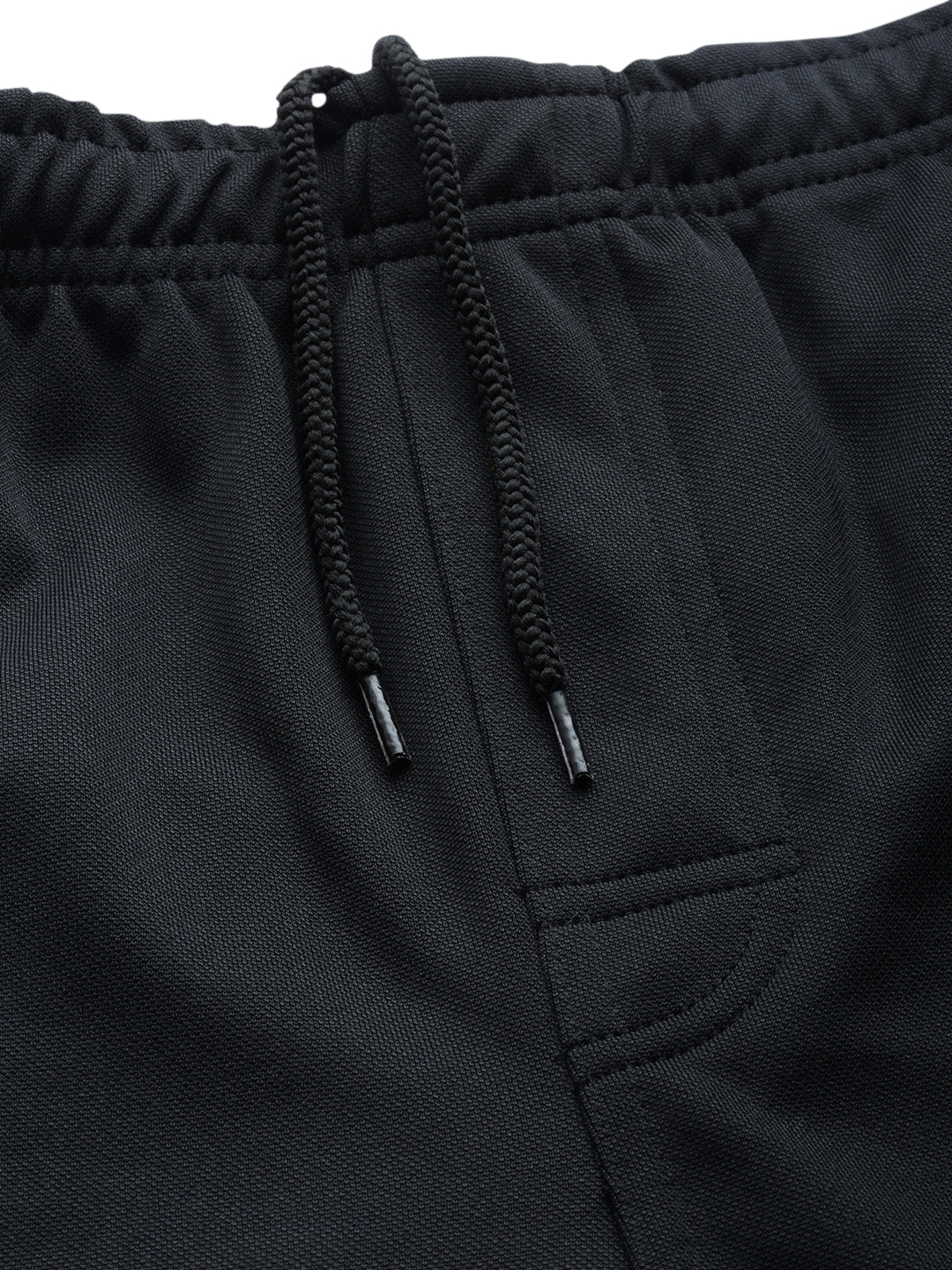 Men's Regulat Fit Polyester Trackpant - Black & Red