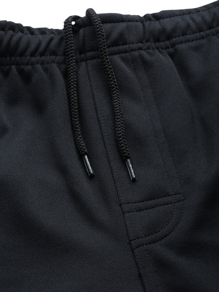 Men's Regulat Fit Polyester Trackpant - Black & Red