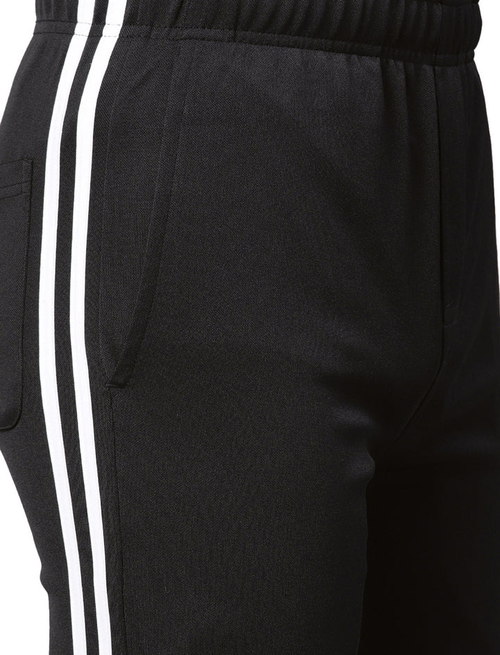 Men's Regulat Fit Polyester Trackpant - Black & White