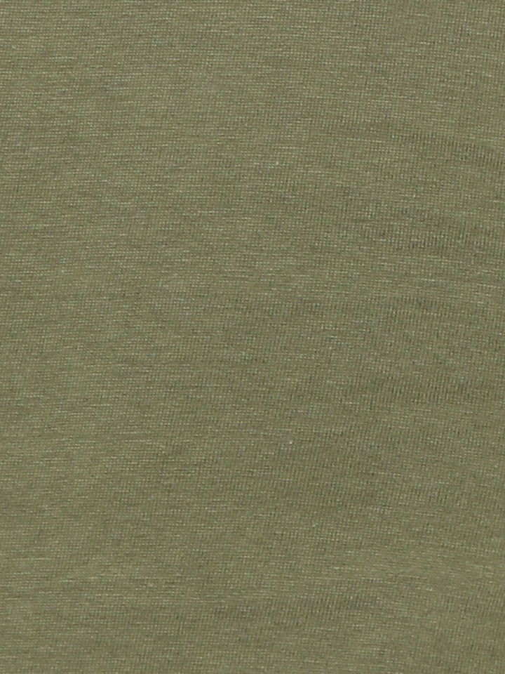Printed Round Neck T-Shirt for Men - Olive