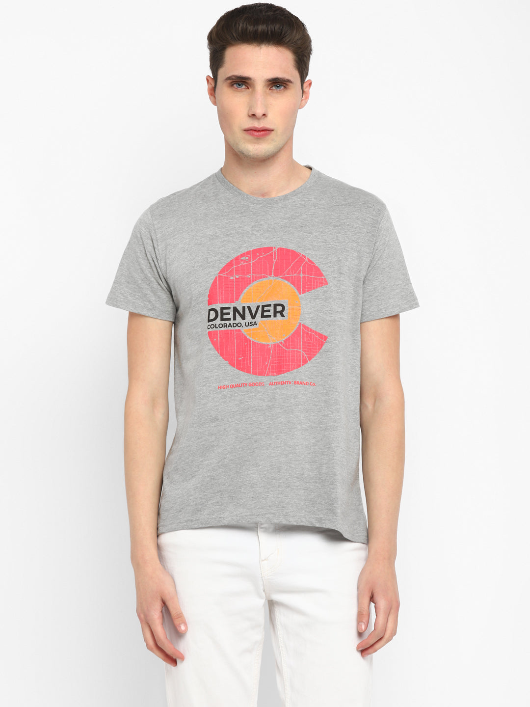 Printed Round Neck T-Shirt for Men - (CLEARANCE NO EXCHANGE NO RETURN)