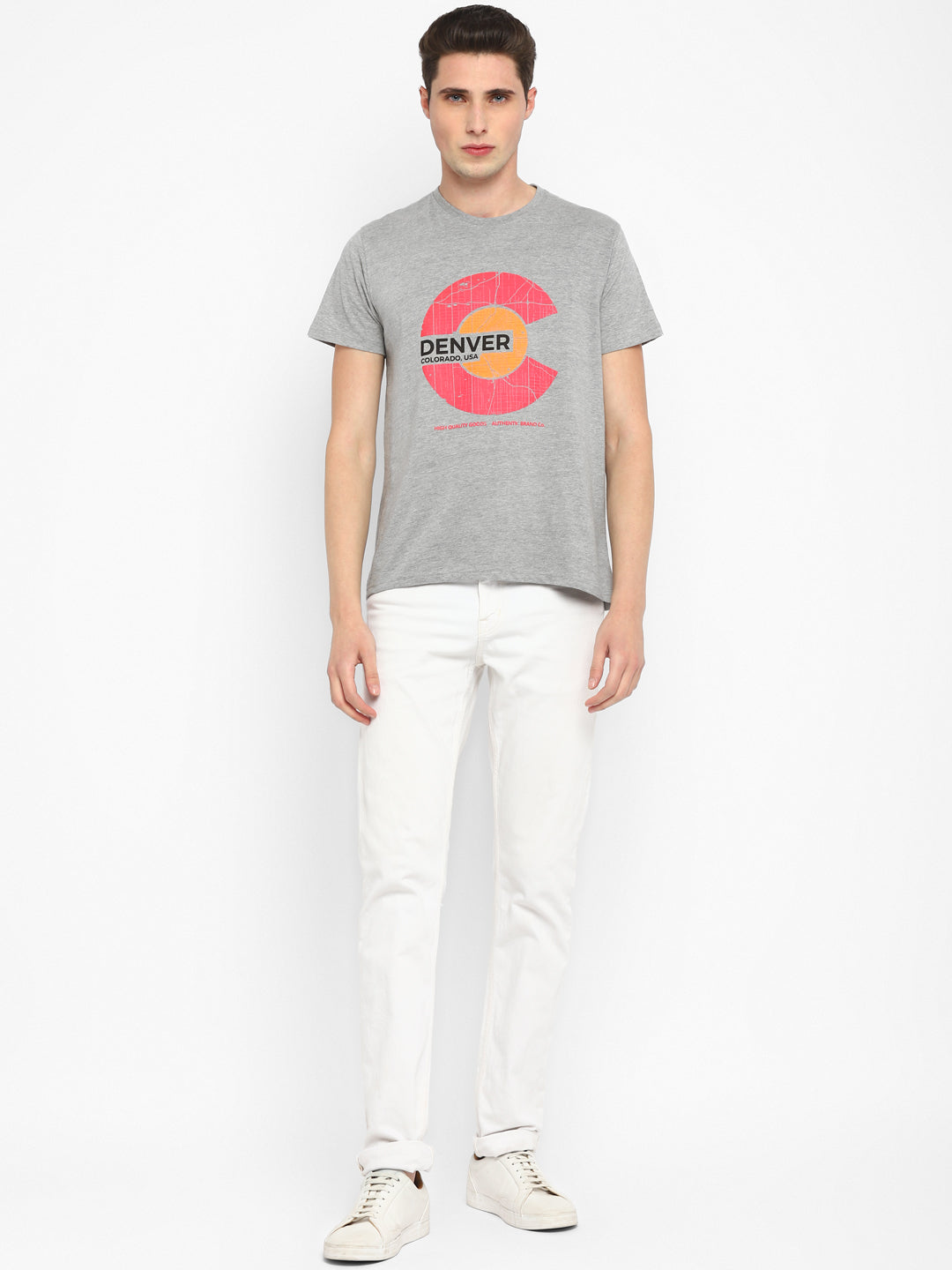Printed Round Neck T-Shirt for Men - (CLEARANCE NO EXCHANGE NO RETURN)